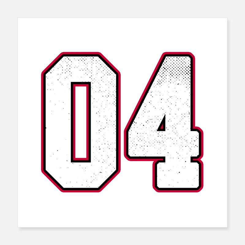 Nummer Null Vier - 04 Klassischer Vintage Sport Poster 40x40 cm