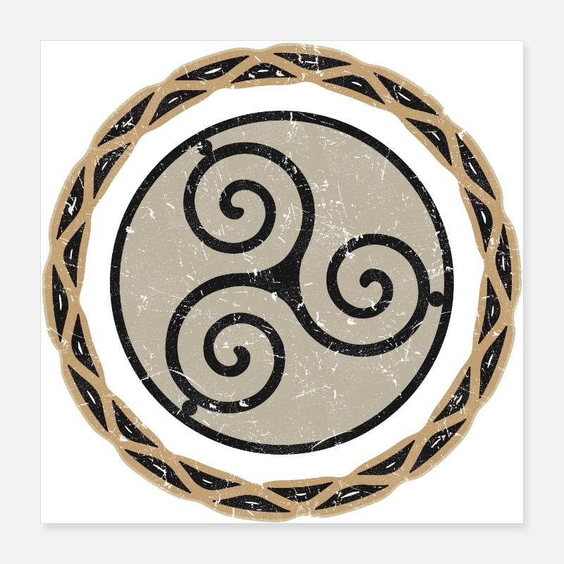 Shaman's drum triskel Poster 16" x 16" (40x40 cm)