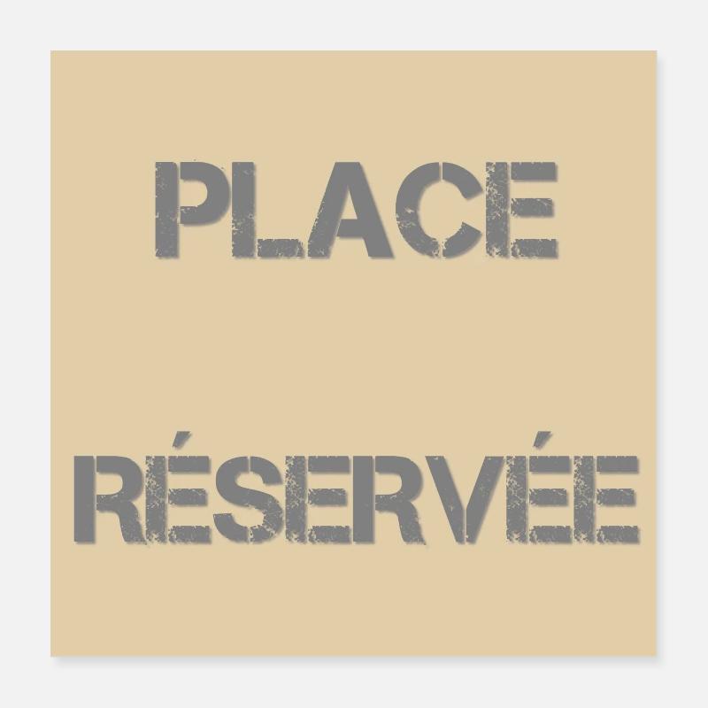 Reservierter Sitzplatz Distress Beige Poster 40x40 cm