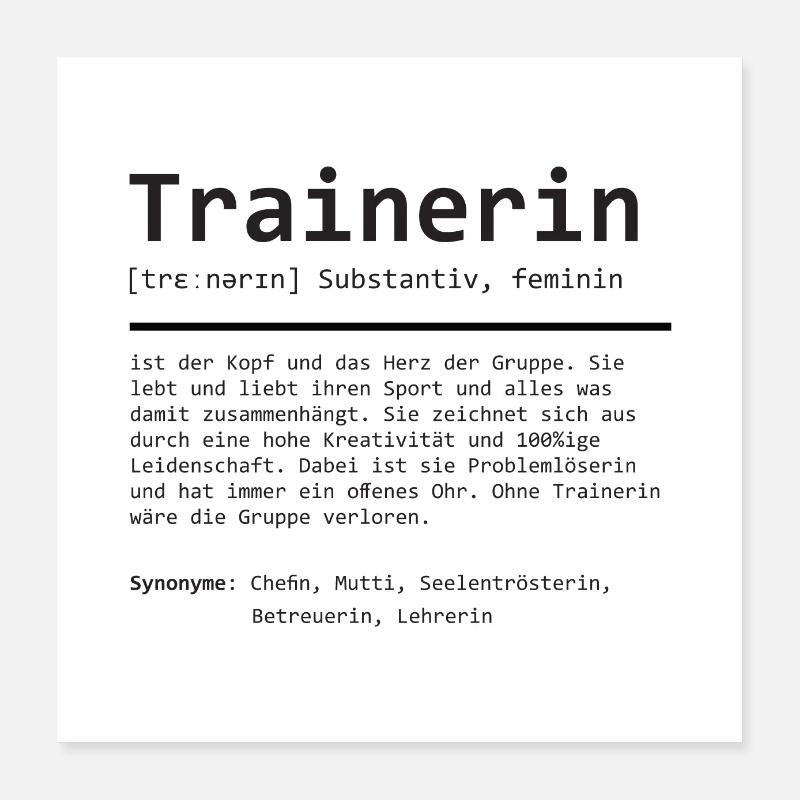 Trainerin | Definition | Grammatik Poster 40x40 cm