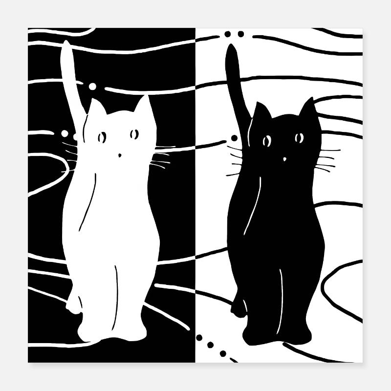 Les chats Poster 40 x 40 cm
