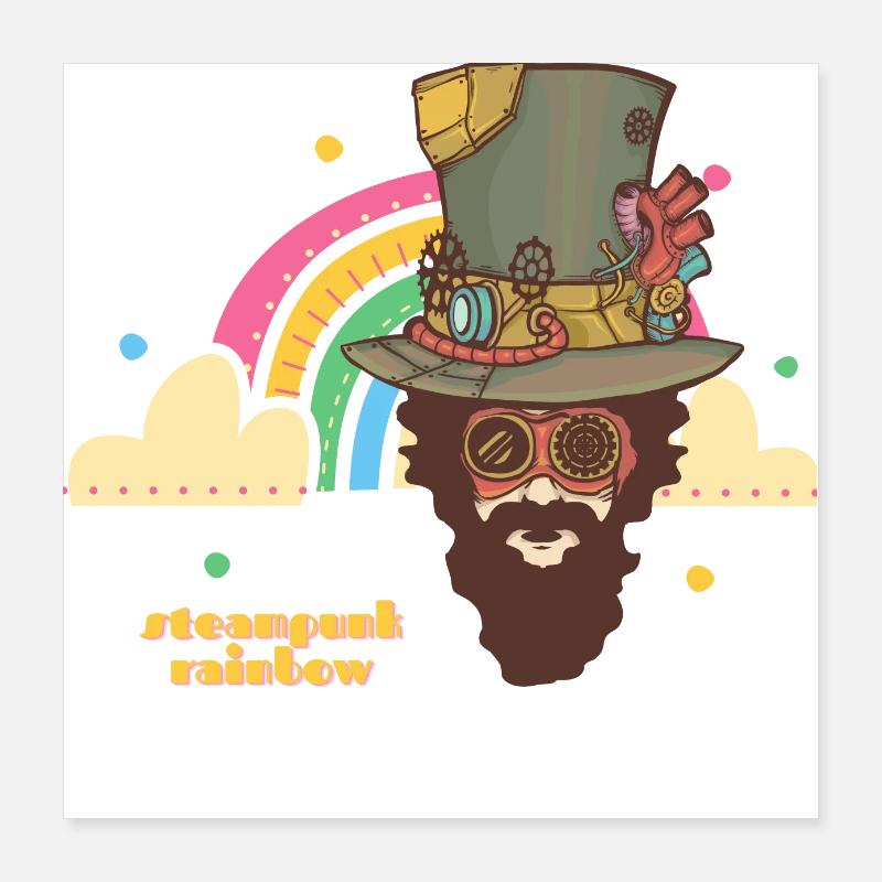 Steampunk Regenbogen Poster 40x40 cm