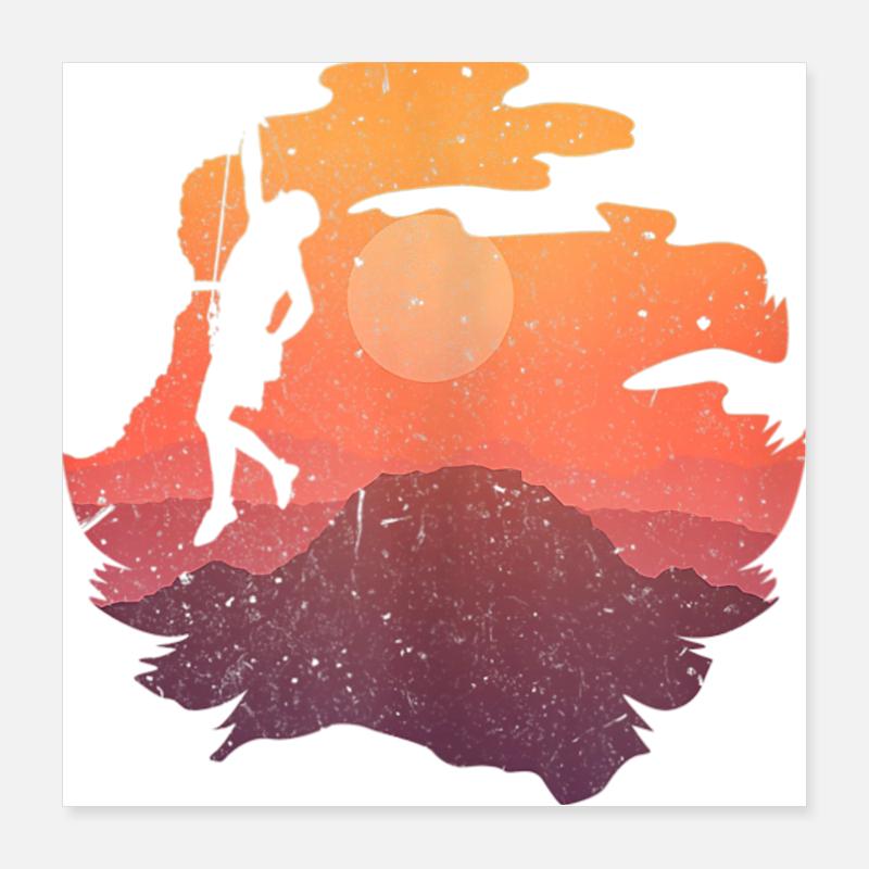 Climbing rock climbing climber Poster 40 x 40 cm