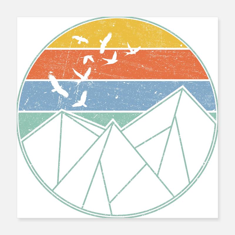 Geometric Polygon Mountains Poster 16" x 16" (40x40 cm)