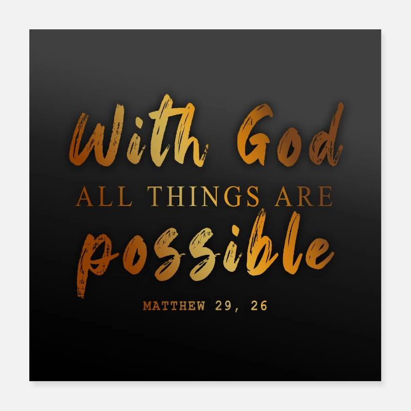 With God quotes Poster 40 x 40 cm
