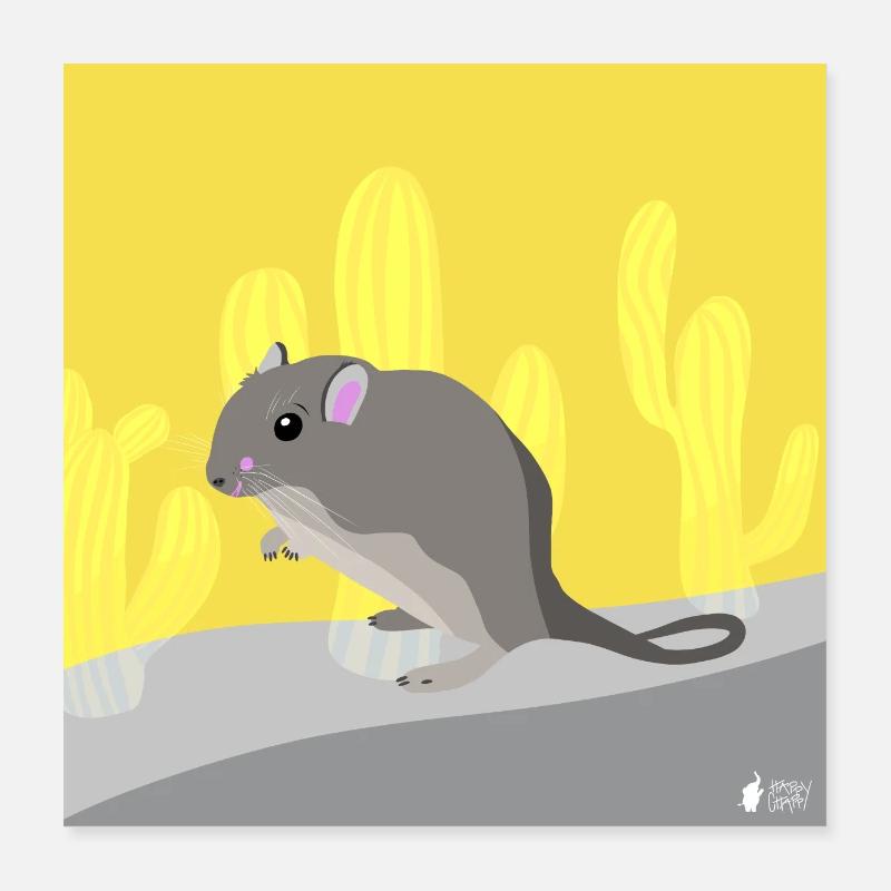 Desertr mouse yellow Poster 16" x 16" (40x40 cm)