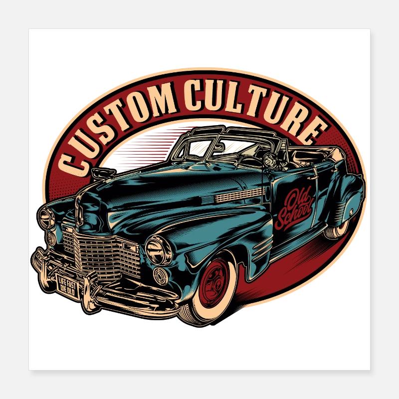 Vintage Auto Retro Poster 40x40 cm