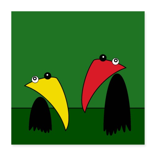 Raving Ravens - in the jungle - Poster 16 x 16 (40x40 cm)