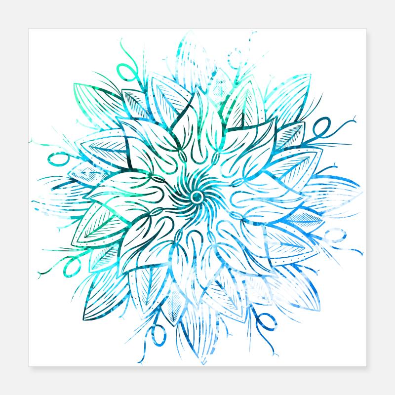 Mandala - Blau Poster 40x40 cm