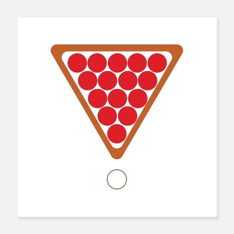 Snooker boules et queue-boule snooker amateurs Poster 40 x 40 cm