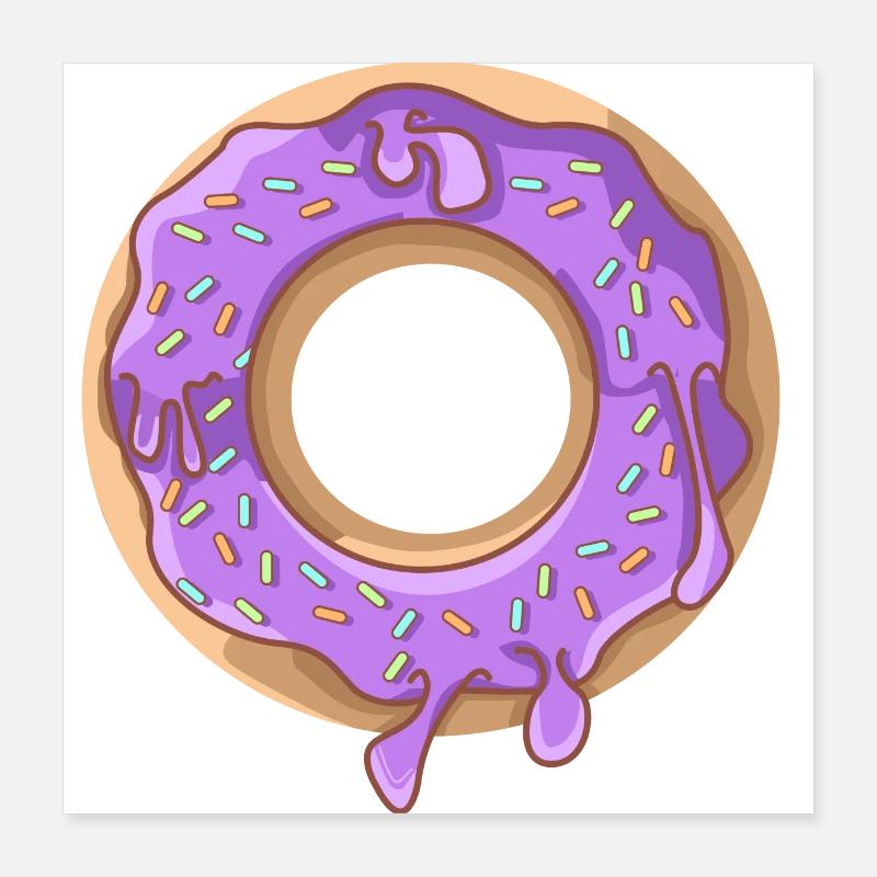 Dripping donut avec verre pourpre Poster 40 x 40 cm