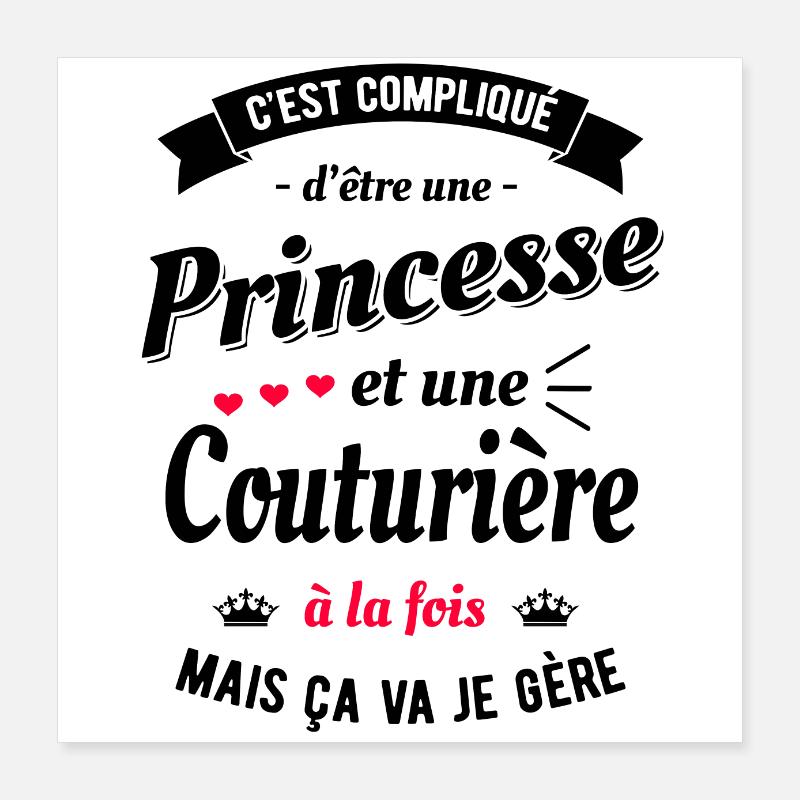 PRINCESSE ET COUTURIÈRE Poster 40 x 40 cm