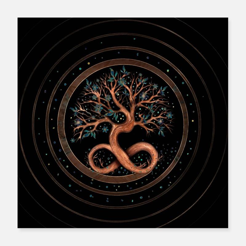 Arbre de vie - Spirale d’infini Poster 40 x 40 cm