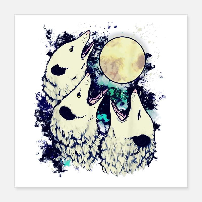 3 opossum moon Poster 40 x 40 cm