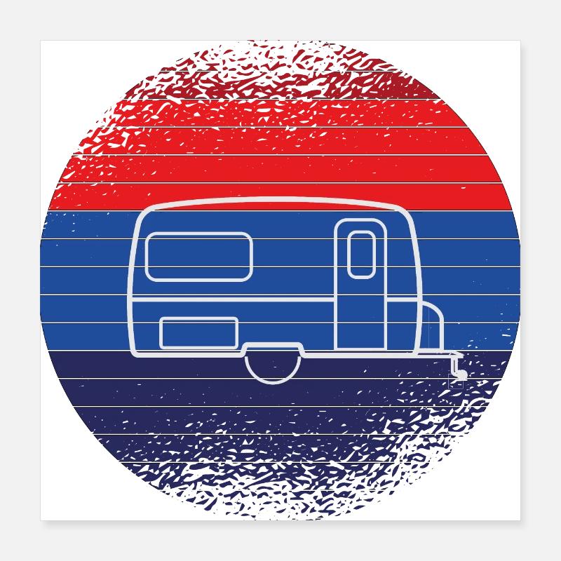 Retro Wohnwagen Poster 40x40 cm