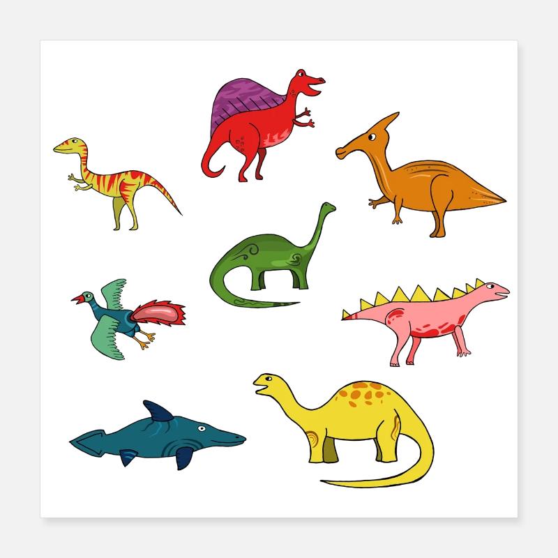 Dinosaur dinos dino Poster 16" x 16" (40x40 cm)