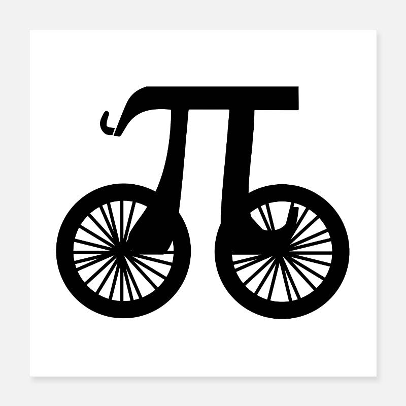 Math symbol pi bike cycling funny gift Poster 16" x 16" (40x40 cm)