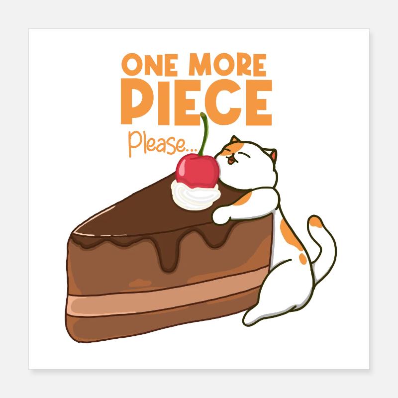 Gâteau au chat et au chocolat Poster 40 x 40 cm