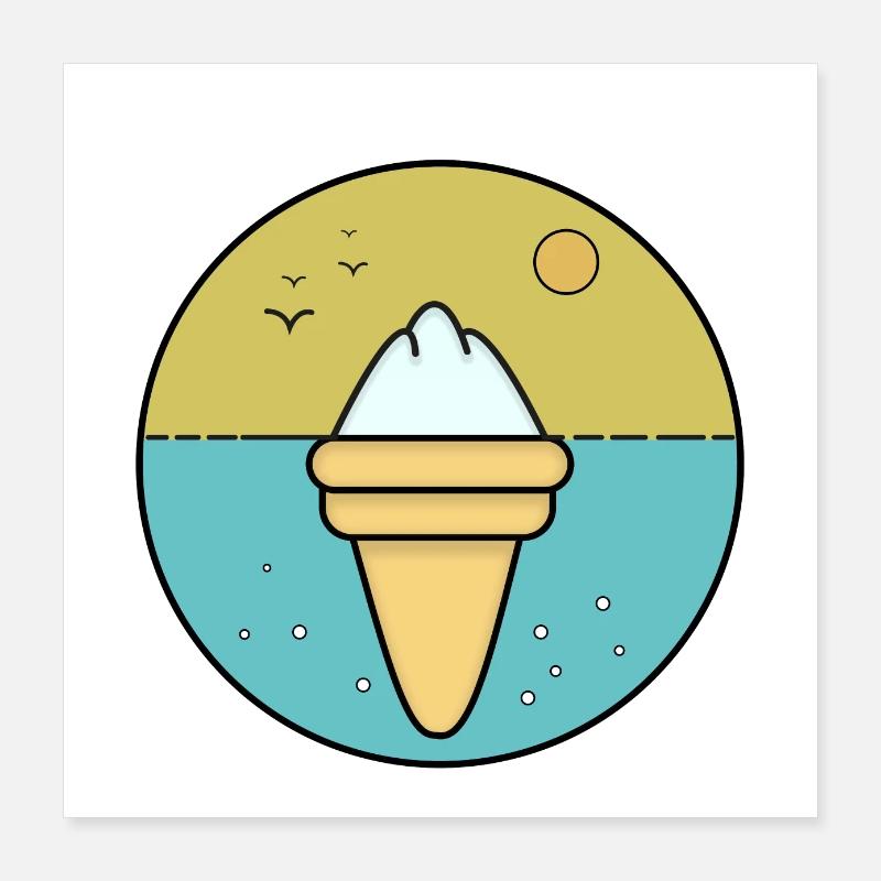 Eiscreme, Eiskrem Poster 40x40 cm