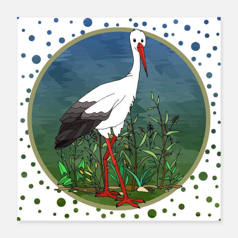Storch Poster 40x40 cm
