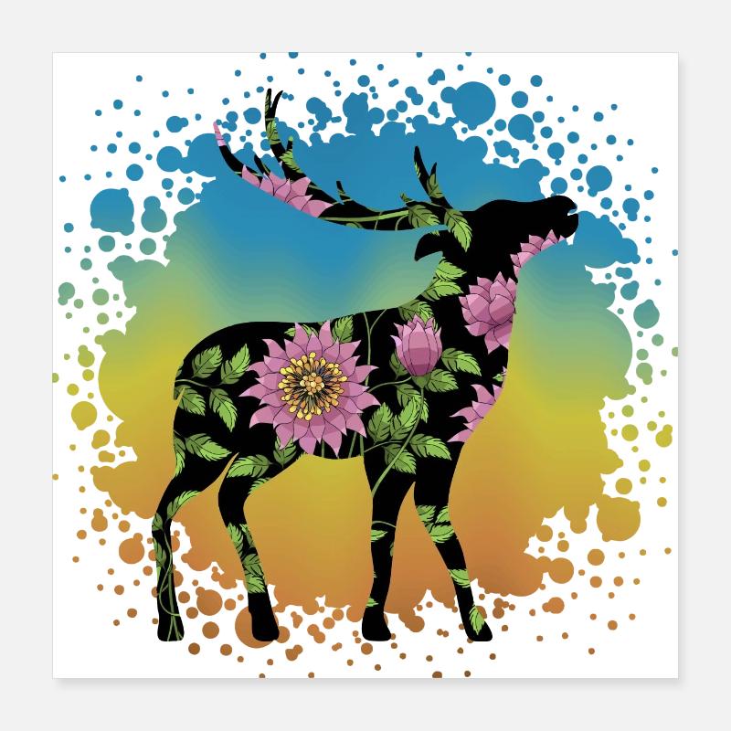 Hirsch Poster 40x40 cm