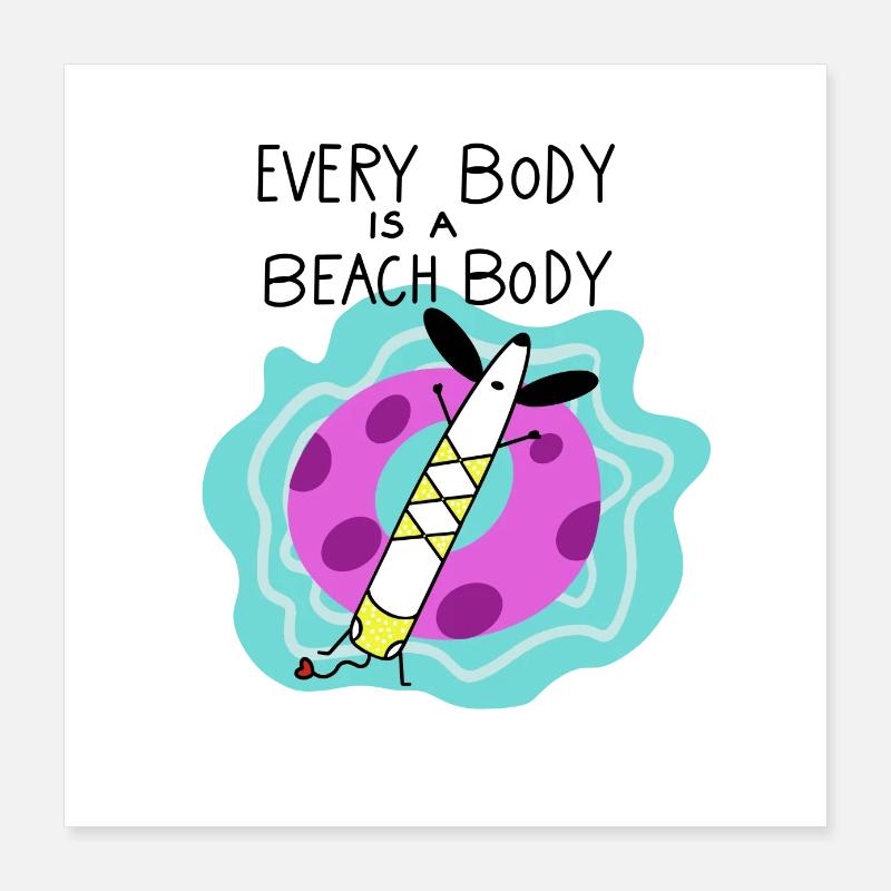 DACKEL DACHSHUND TECKEL DACKELLIEBE DAGGEL - Poster 40x40 cm - Weiß