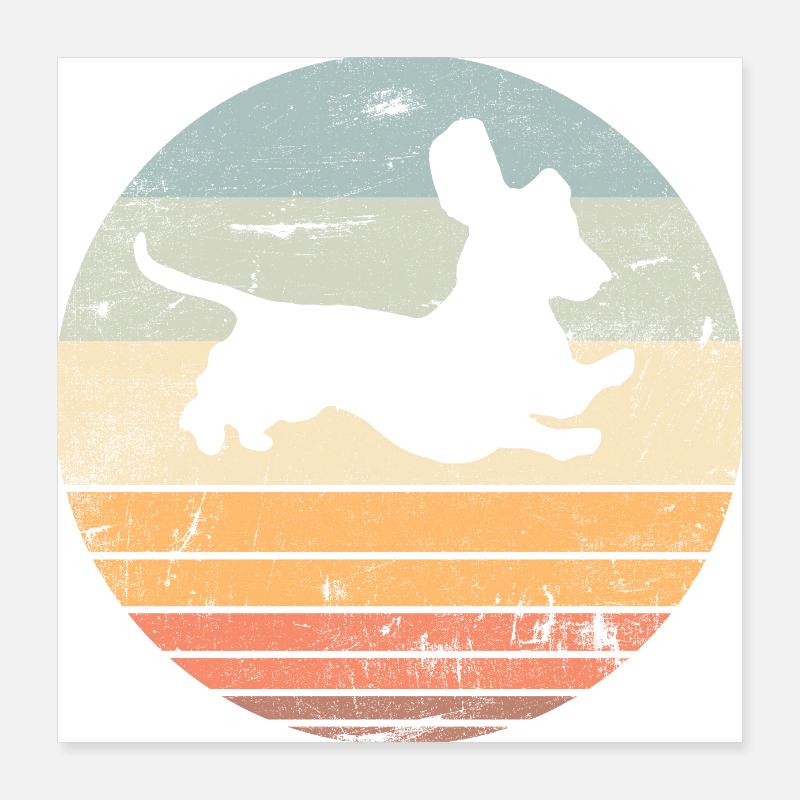 Teckel saut chien de toit Vintage Poster 40 x 40 cm