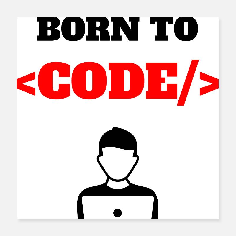 Born To Code Geborener Programmierer Software Geek Poster 40x40 cm