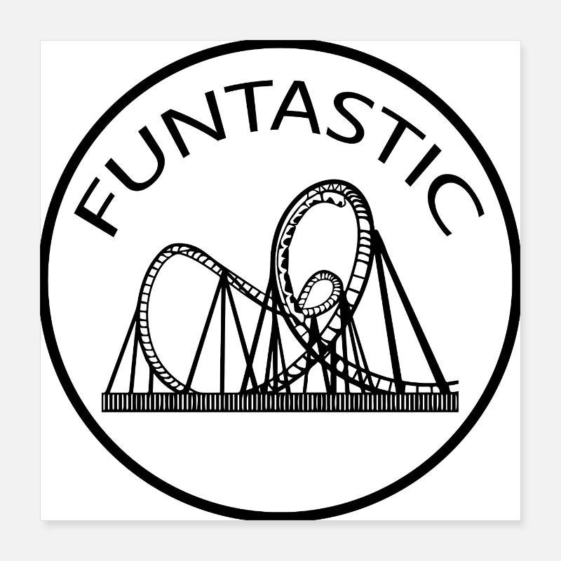 Rollercoaster Achterbahn Freizeitpark Poster 40x40 cm