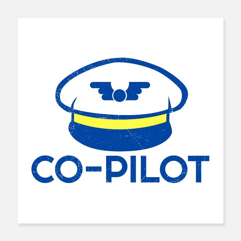 Pilot Co-Pilot Flug Paar Partnerlook Geschenkidee Poster 40x40 cm