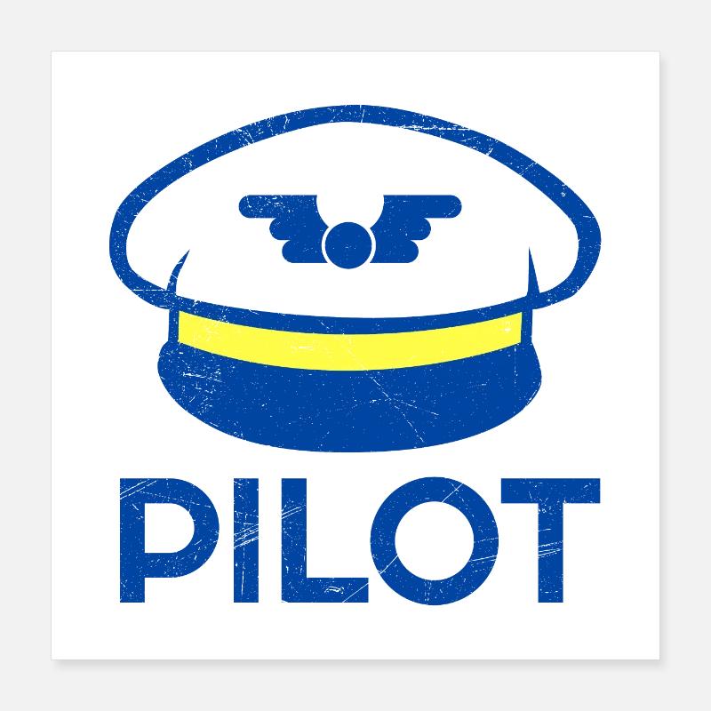 Pilot Co-Pilot Flug Paar Partnerlook Geschenkidee Poster 40x40 cm