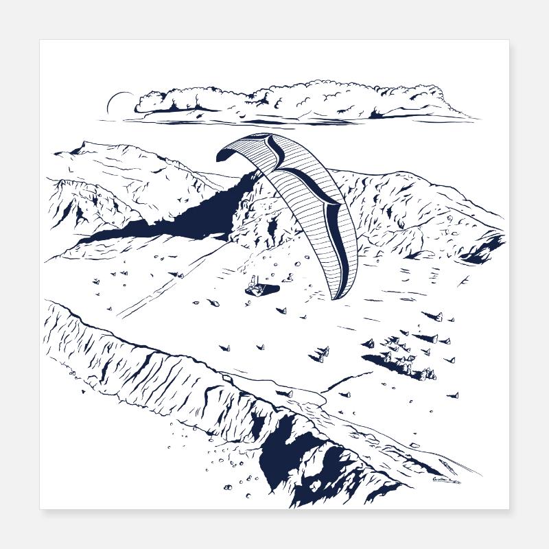 Paragliding Poster 40x40 cm