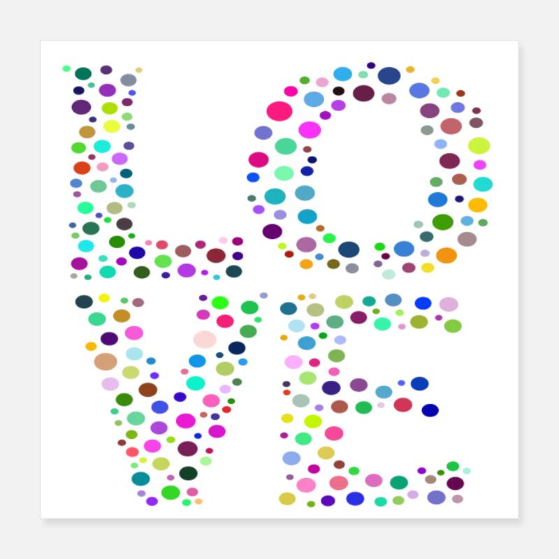 Liebe - Süßes Zitat Poster 40x40 cm