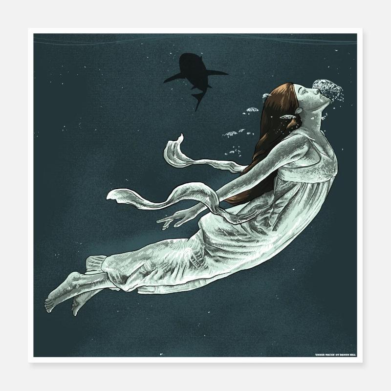 UNDER WATER - POSTER Poster 16" x 16" (40x40 cm)