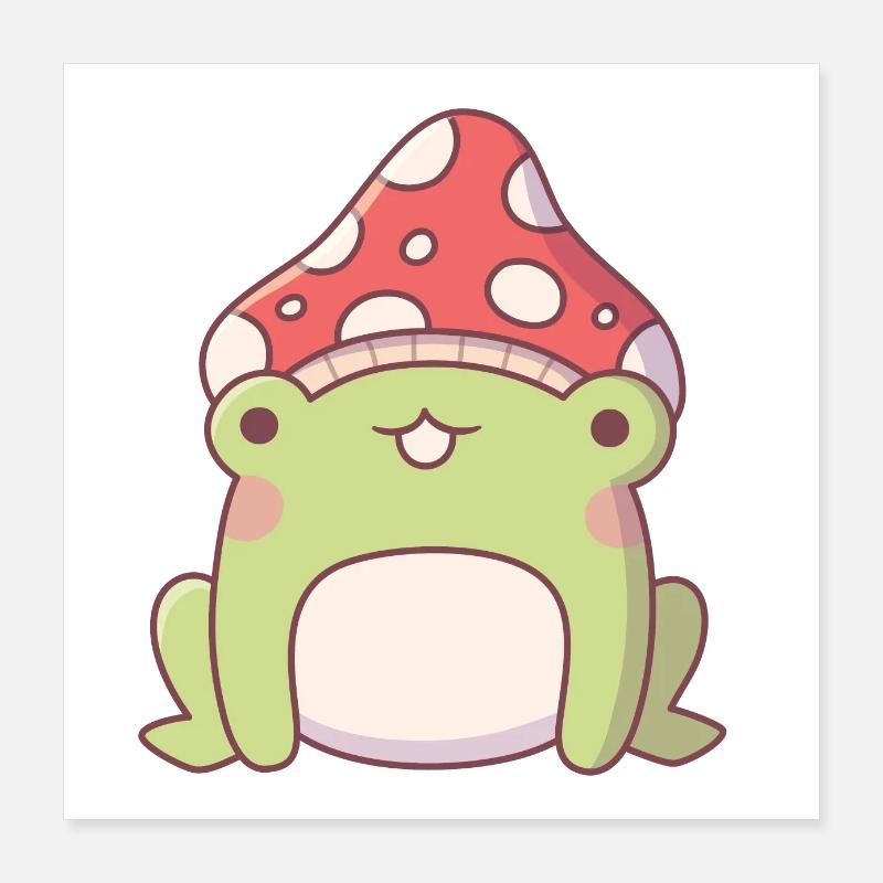 Mignon Toadstool Frog Doodle Poster 40 x 40 cm