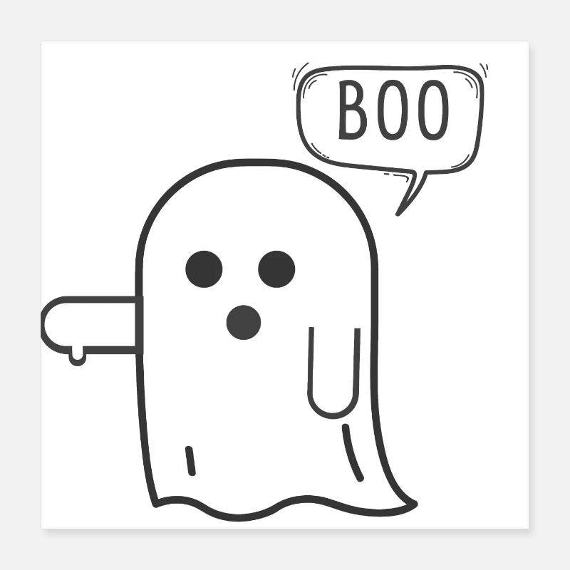 Ghost disapproval, Boo Poster 16" x 16" (40x40 cm)