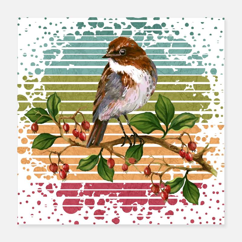 Oiseau Poster 40 x 40 cm