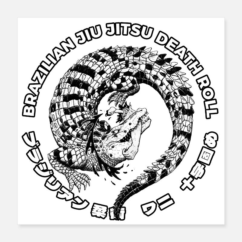 BJJ DEATH ROLL Poster 40x40 cm