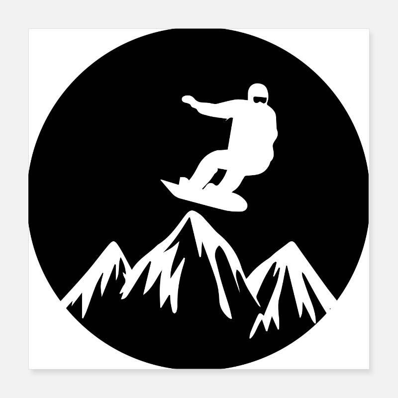 Snowboard Snowboarder Poster 16" x 16" (40x40 cm)