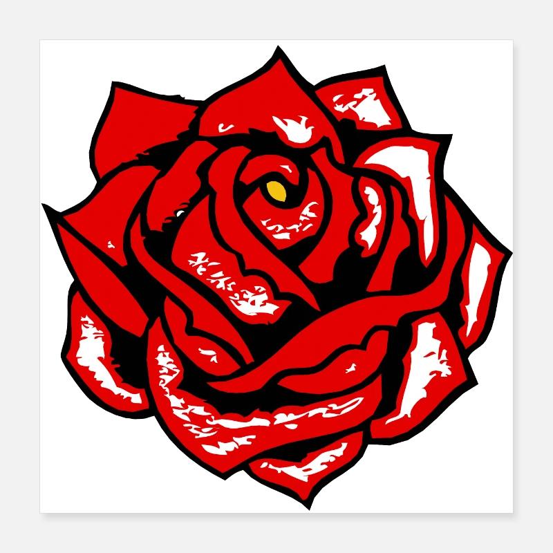 rose fleur Poster 40 x 40 cm