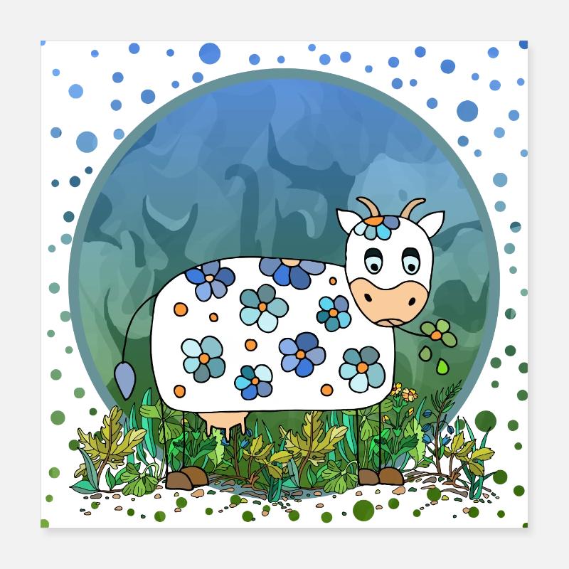 Cow Poster 16" x 16" (40x40 cm)