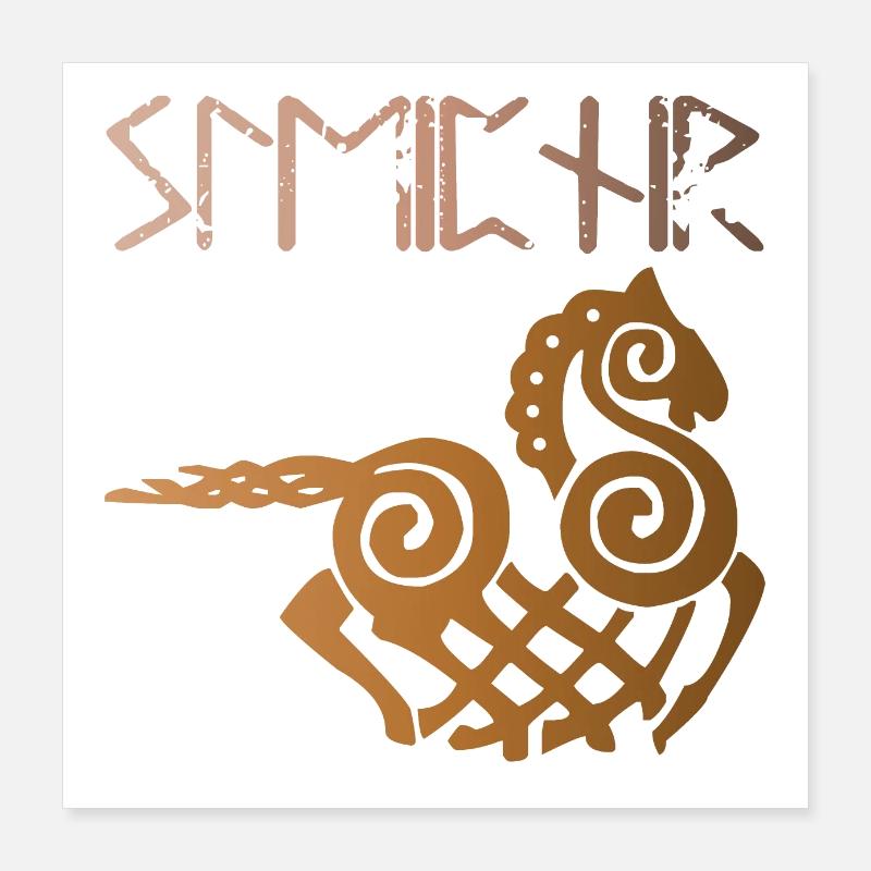 Sleipnir - Odins Pferd Poster 40x40 cm