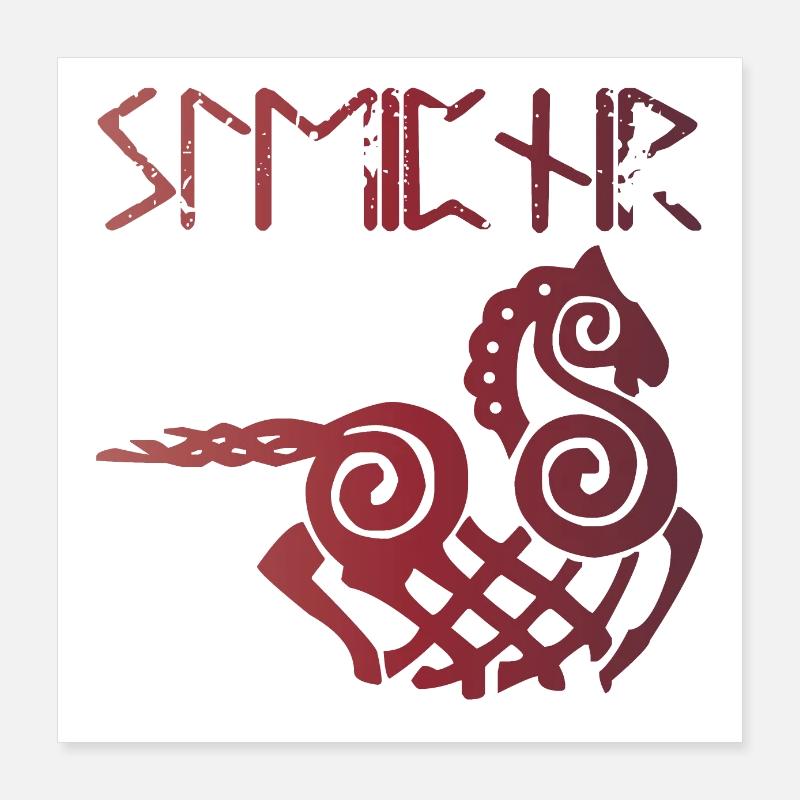 Sleipnir - Cheval de guerre d’Odin Poster 40 x 40 cm