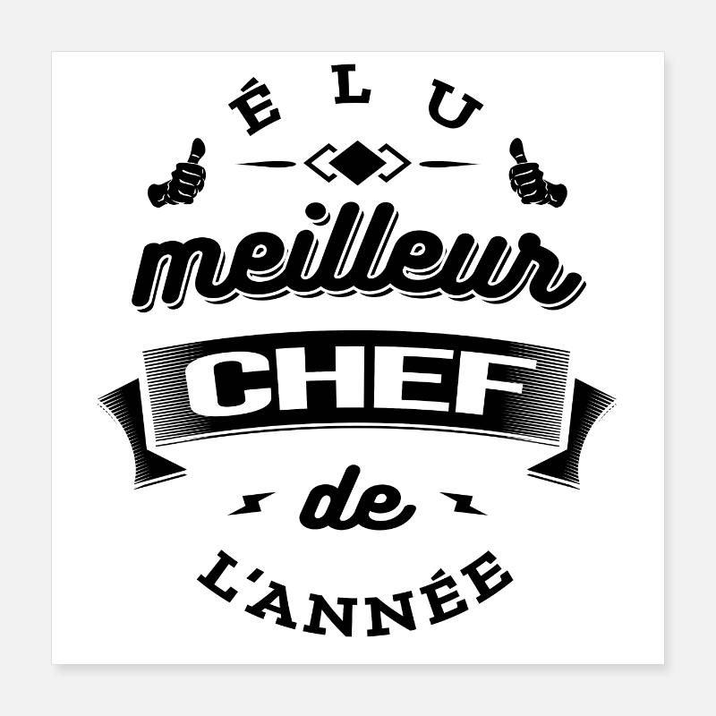 ÉLU MEILLEUR CHEF DE L'ANNÉE Poster 40 x 40 cm