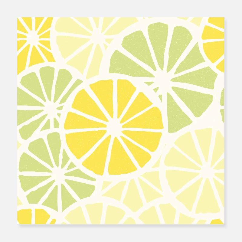 Motif de tranches de citron Poster 40 x 40 cm