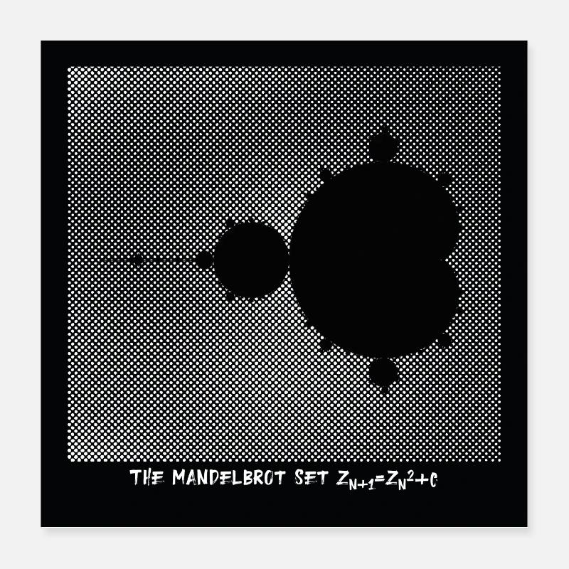 Apfelmännchen Poster Schwarz Poster 40x40 cm