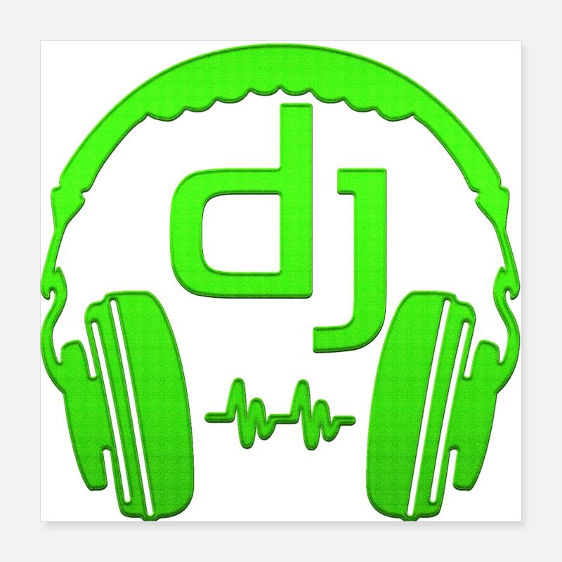 Kopfhörer-Musik-DJ Poster 40x40 cm