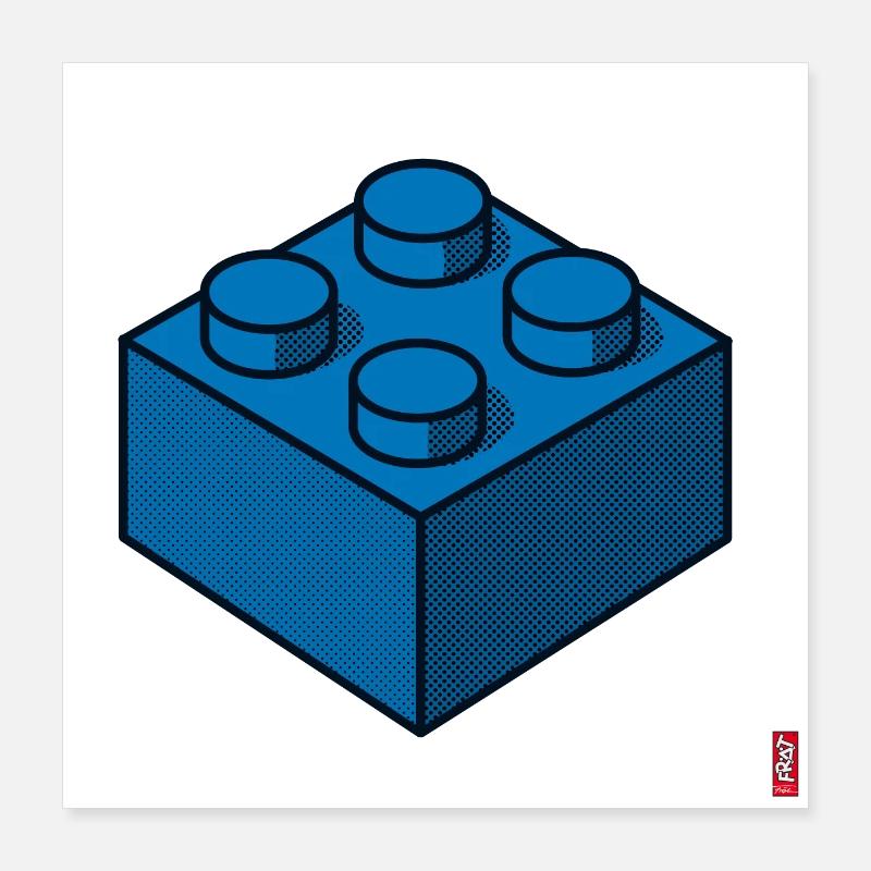 Building block Blue Poster 16" x 16" (40x40 cm)