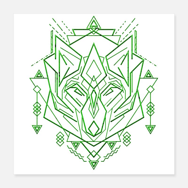 Wolfsgeometrie Poster 40x40 cm