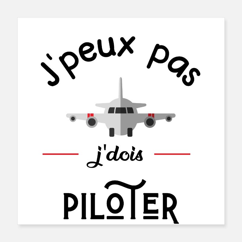 Ich kann nicht ich muss Pilot-Geschenkidee Poster 40x40 cm
